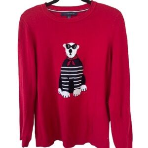 Tommy Hilfiger Polar Bear Sweater Red Sz M Woman’s